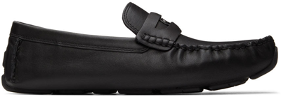 Coach Black Leather Coin Loafers