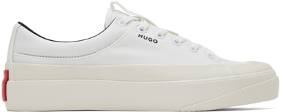 Hugo White Dyer Sneakers In 100 White
