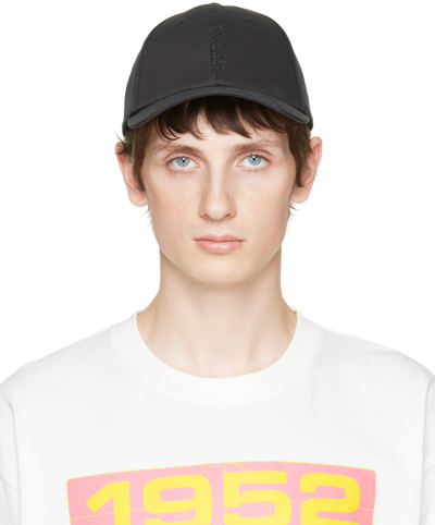 Moncler Embroidered-logo Cotton-gabardine Baseball Cap In Black