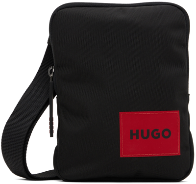 Hugo Black Ethon Messenger Bag In 002 Black