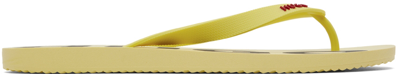 Hugo Yellow Bonded Flip Flops In 730 Bright