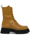 3.1 Phillip Lim Yellow Kate Lace-up Combat Boots In Nude