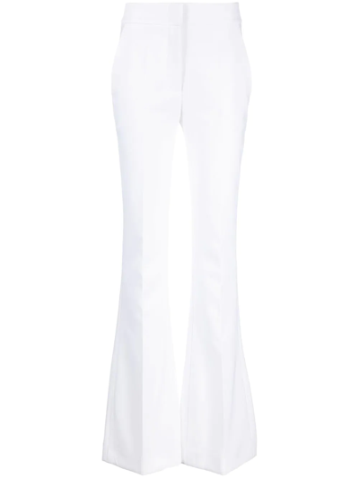 Genny High-waisted Flared Trousers In White