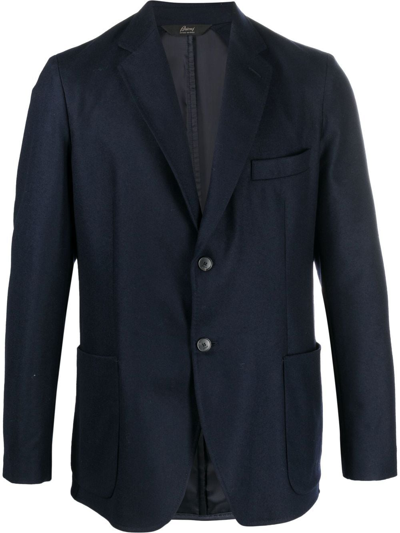Brioni Single-breasted Fitted Blazer In Navy