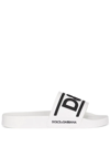 DOLCE & GABBANA LOGO-PRINT RUBBER SLIDES