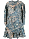 Ulla Johnson Leiko Floral-print Mini Dress In Blau