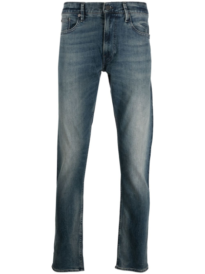 Polo Ralph Lauren Stonewashed Slim-cut Jeans In Blau