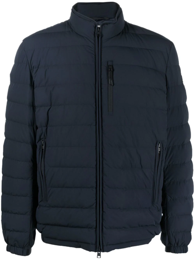 Woolrich Zipped-up Padded Hooded Jacket In Nero