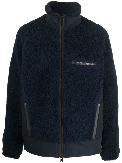 Woolrich Sherpa Hybrid Jacket Fleece Jacket Blue  Man