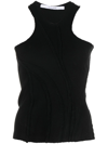 Talia Byre Exposed-seams Stretch-cotton Tank Top In Black