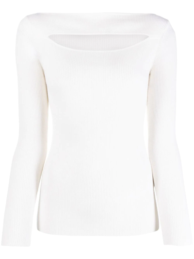 P.a.r.o.s.h Cut Out-detail Knitted Top In Bianco