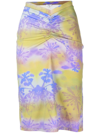 Miaou Khaki Paloma Elsesser Edition Preston Midi Skirt In Multicolour