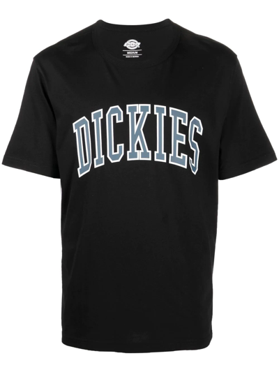 Dickies Logo-print Cotton T-shirt In Black/airforce Blue