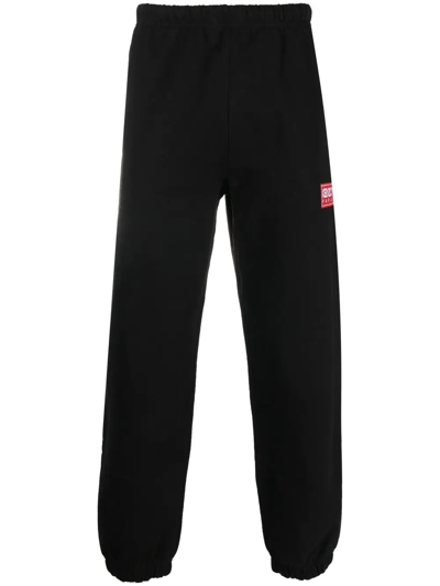 Kenzo Logo Cotton Molleton Sweatpants In Black