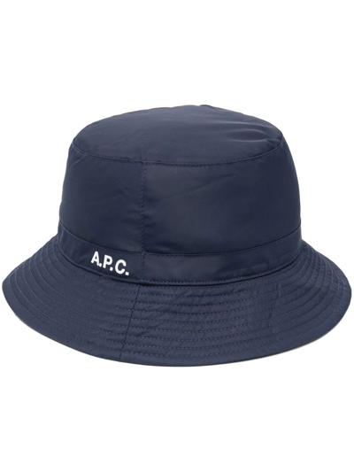 Apc Mark Bucket Hat In Blue Technical