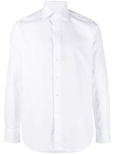 Canali Button-down Fitted Shirt In Weiss