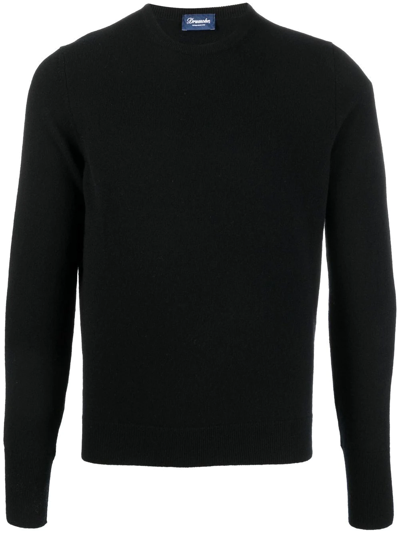 Drumohr Crew Neck Cashmere Sweater In Black