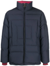 Ferragamo Feather-down Padded Jacket In Blau