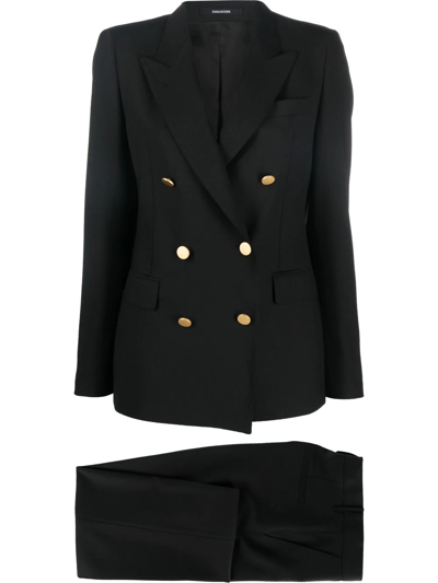 Tagliatore Wool Blend Suit In Black