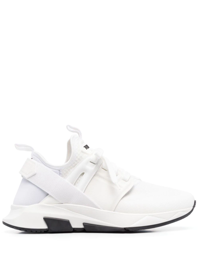 Tom Ford Low-top Leather Sneakers In White