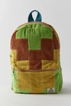 Bdg Patchwork Corduroy Backpack In Lime