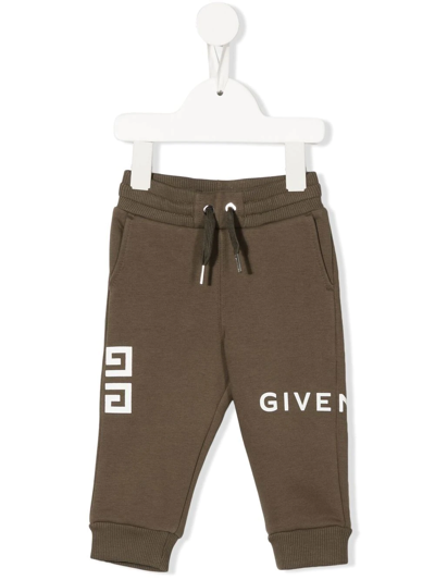 Givenchy Babies' 4g Logo-print Track Trousers In Green