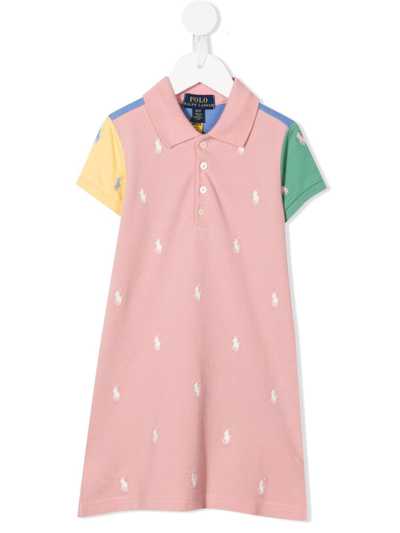 Ralph Lauren Kids' Polo Pony Short-sleeve Dress In Pink