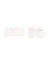La Perla Knitted Bootie Set In Neutrals