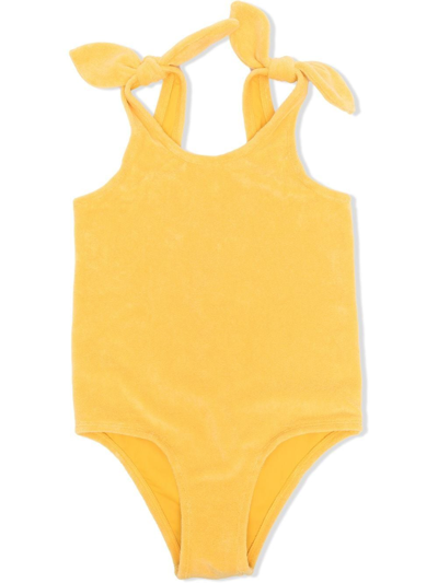 Zimmermann Kids' Jeannie Terry Cloth One-piece Swimsuit In Mustard