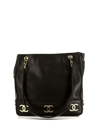 Pre-owned Chanel 1994 Triple Cc Shoulder Bag In Black
