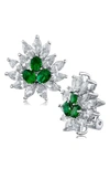 Cz By Kenneth Jay Lane Marquis Cluster Cz Earrings In Clear/ Gold