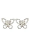 Suzy Levian Cubic Zirconia Butterfly Earrings In White