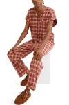 MADEWELL NORDWAY PLAID FLANNEL BEDTIME JUMPSUIT PAJAMAS