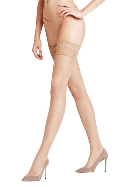 Falke Deluxe 8 Stay-up Stockings In Powder 4069