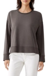 Eileen Fisher Crewneck High-low Sweatshirt In Rye