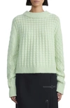 Lafayette 148 Mixed Stitch Cashmere Sweater In Mint