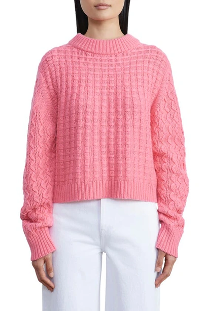 Lafayette 148 Knit Cashmere Crewneck Sweater In Primrose