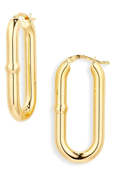 Bottega Veneta Hing-back Hoop Earrings In Argentscu