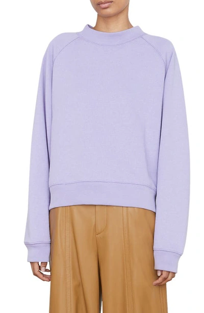 Vince Relaxed-fit Round-neck Cotton-jersey Sweatshirt In Purple