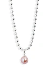 POLITE WORLDWIDE BALL FRESHWATER PEARL PENDANT NECKLACE