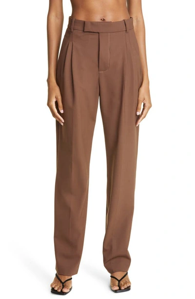 Sir Adrian Straight-leg Mid-rise Stretch-woven Trousers In Chocolate