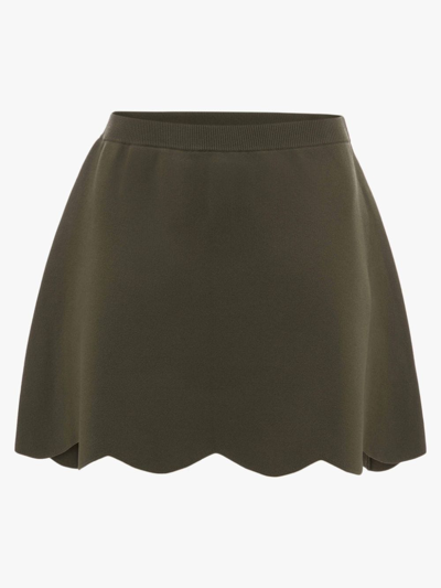 Jw Anderson Scalloped Hem Mini Skirt In Green