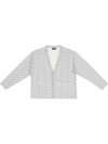 BALENCIAGA LOGO-PRINT BUTTON-UP CARDIGAN