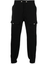 Alexander Mcqueen Black Cargo Cotton Track Pants In Black
