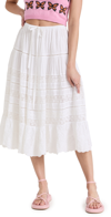 Loveshackfancy Quill Midi Skirt In White