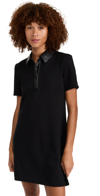 Staud Jacy Faux Leather Detail Minidress In Black/black