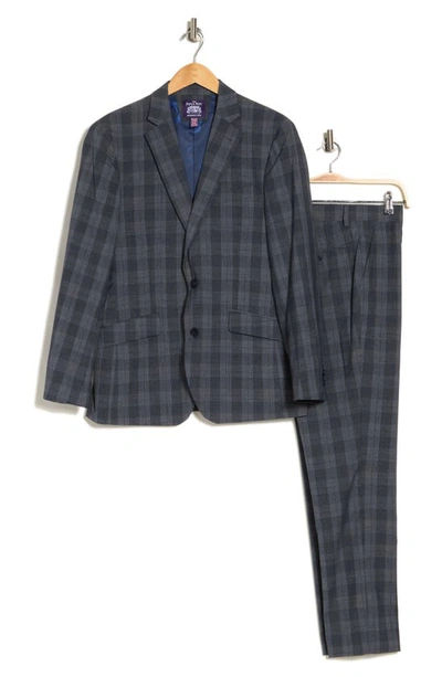 Savile Row Co Plaid Suit In Charcoal