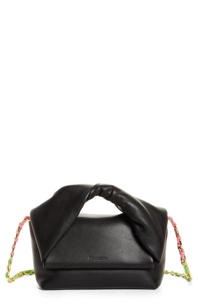 Jw Anderson Large Twister - Leather Top Handle Bag In Black