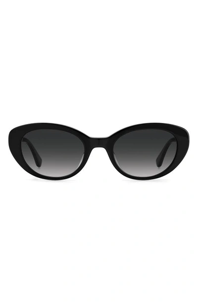 Kate Spade Crystals 51mm Round Sunglasses In Black