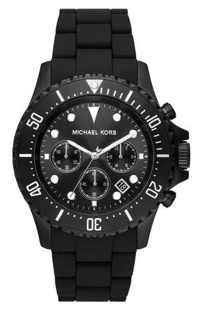 Michael Kors Men's Everest Chronograph Black Stainless Steel & Silicone Watch